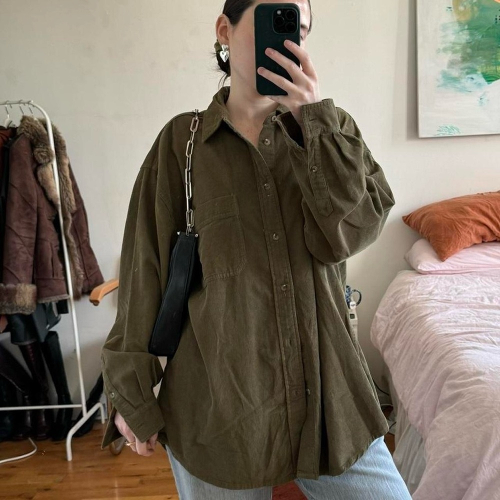 TNA oversized button down corduroy shirt